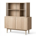 Buffet haut beige à niches ouvertes et portes basses